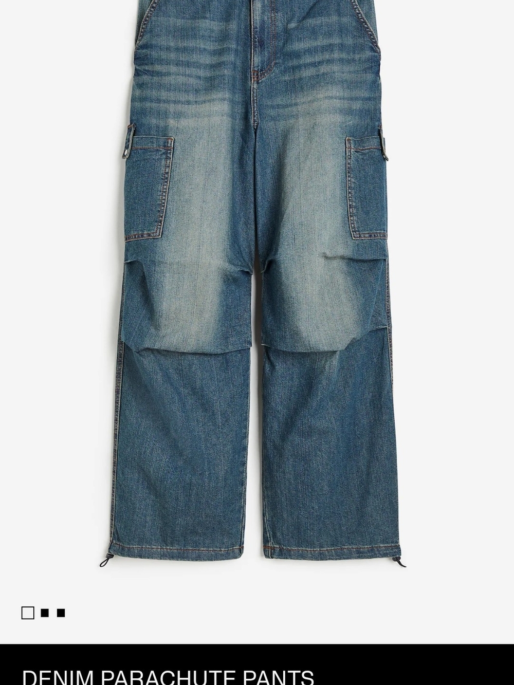 Divided Two-Tone Blue Denim Cargo Overalls